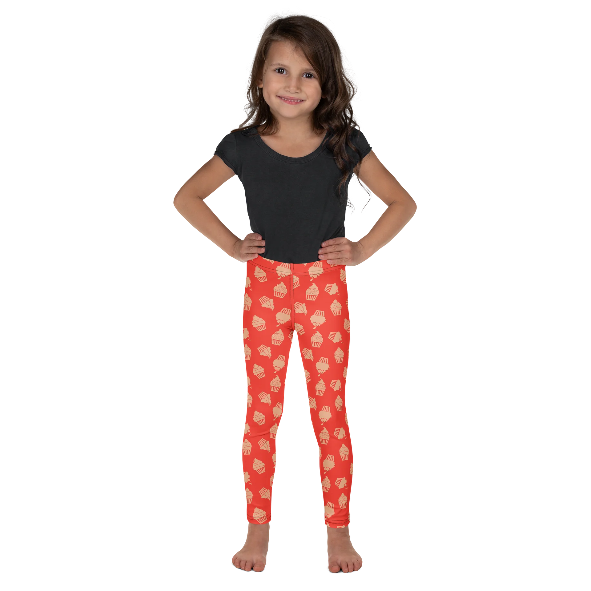 Adorable Pink Cupcakes Pattern Kids Leggings product image (1)