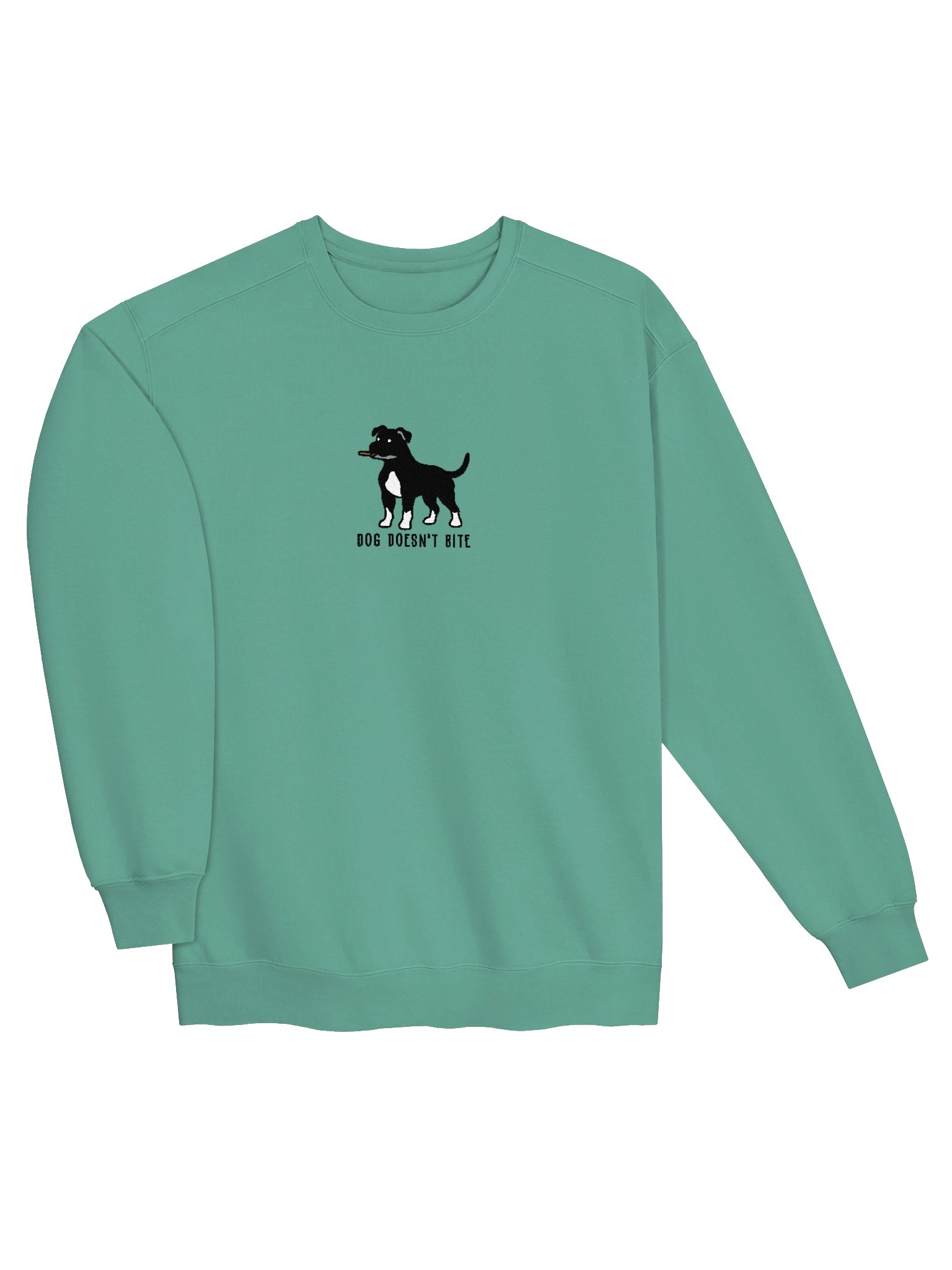 Dog Doesn't Bite Funny Chibi-Style Embroidered Premium Sweatshirt for Pit Bull Terrier(Black) Owners product image (27)