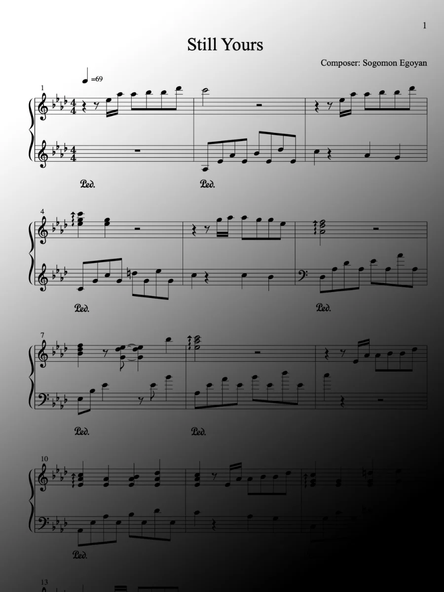 Still Yours by Sogomon Egoyan - Piano Sheet Music product image (1)