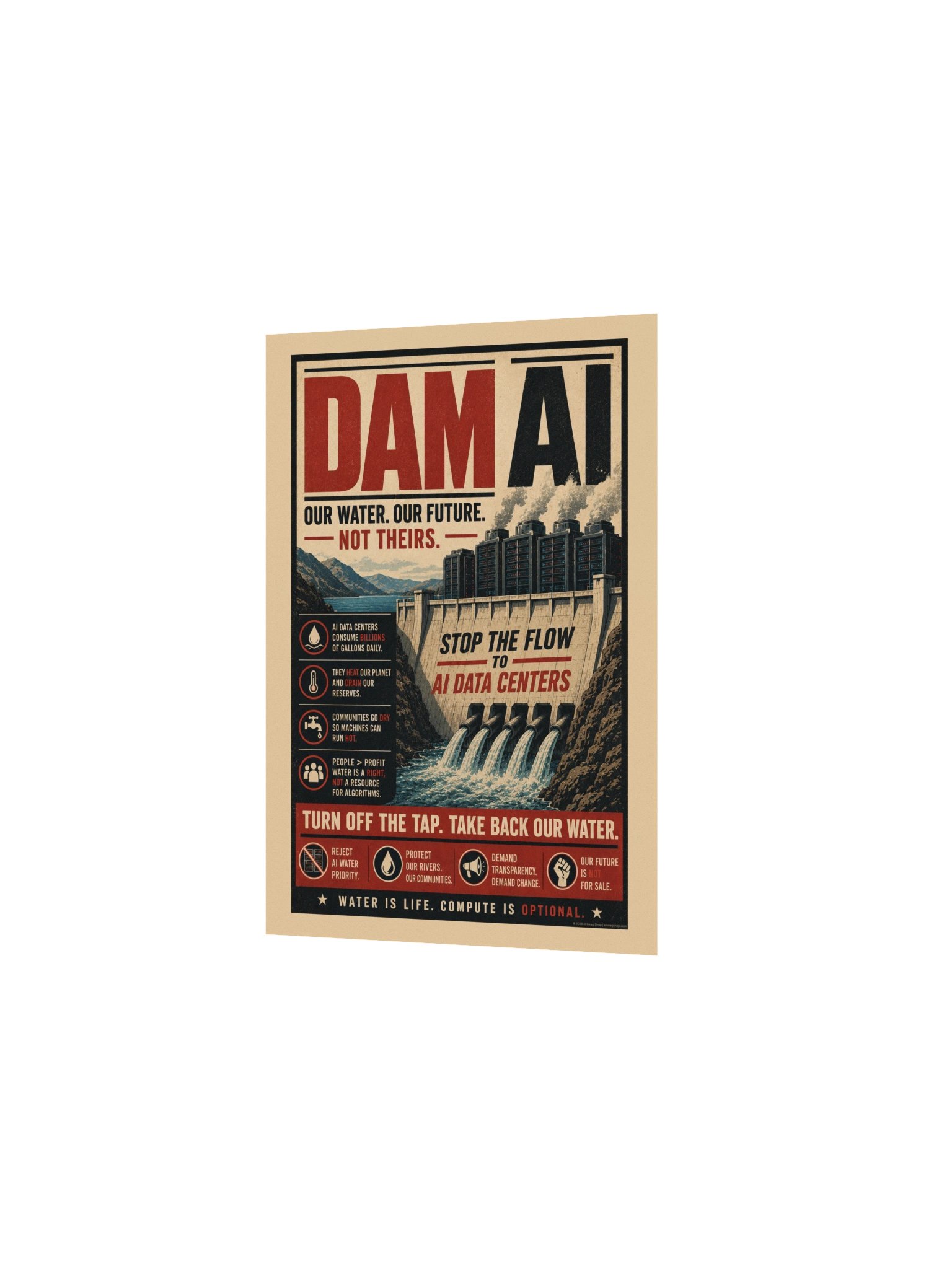 Dam AI – Dystopian Water Wars Resistance Poster product image (2)
