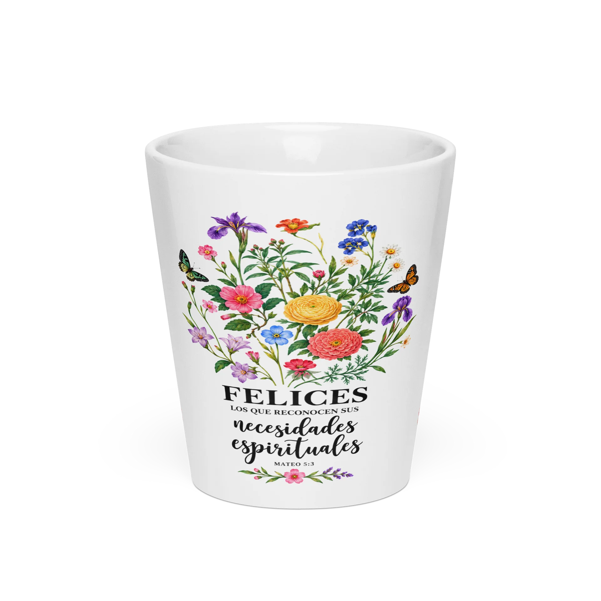 Taza Texto Anual 2026 Mateo 5:3 – Floral & Mariposas product image (1)