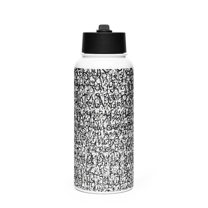 Rug Rag Stainless Steel Water Bottle with a Straw Lid in White product image (1)