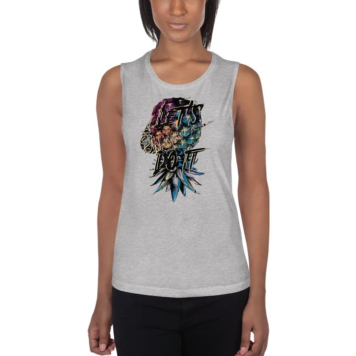 Let's Do It Swoosh Graffity Styled Upside-Down Pineapple flowy women's Tank Top product image (4)