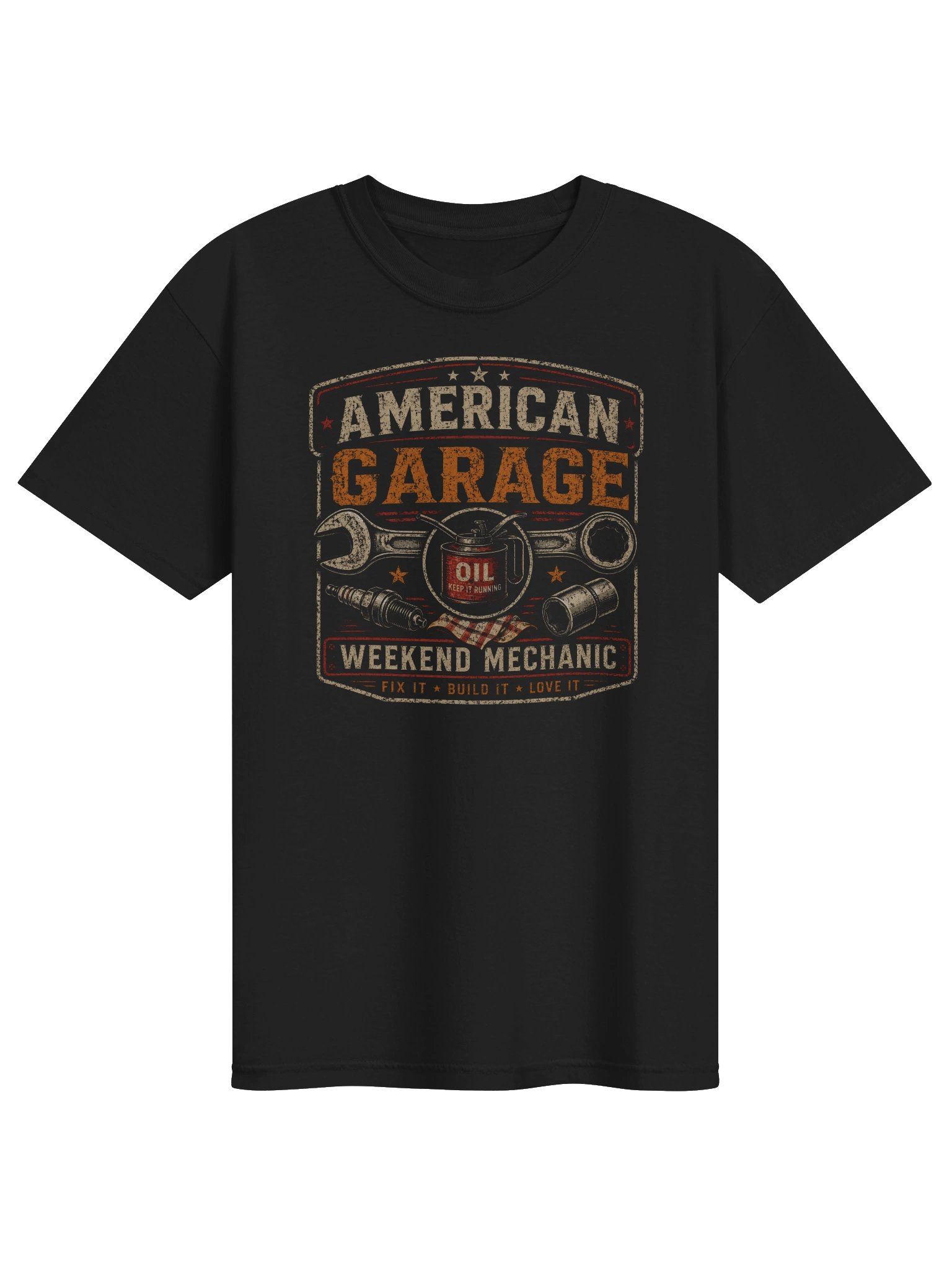 American Garage T-Shirt | Vintage Weekend Mechanic Graphic Tee product image (1)
