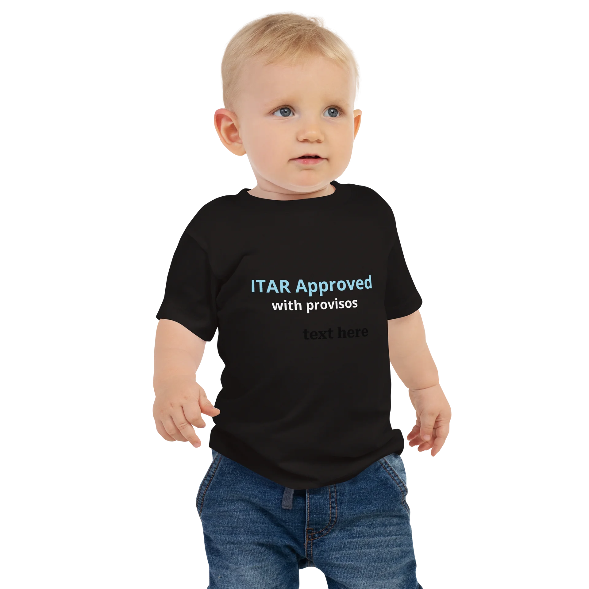 Toddler T Blk ITAR Approved with provisos lt blue font product image (1)