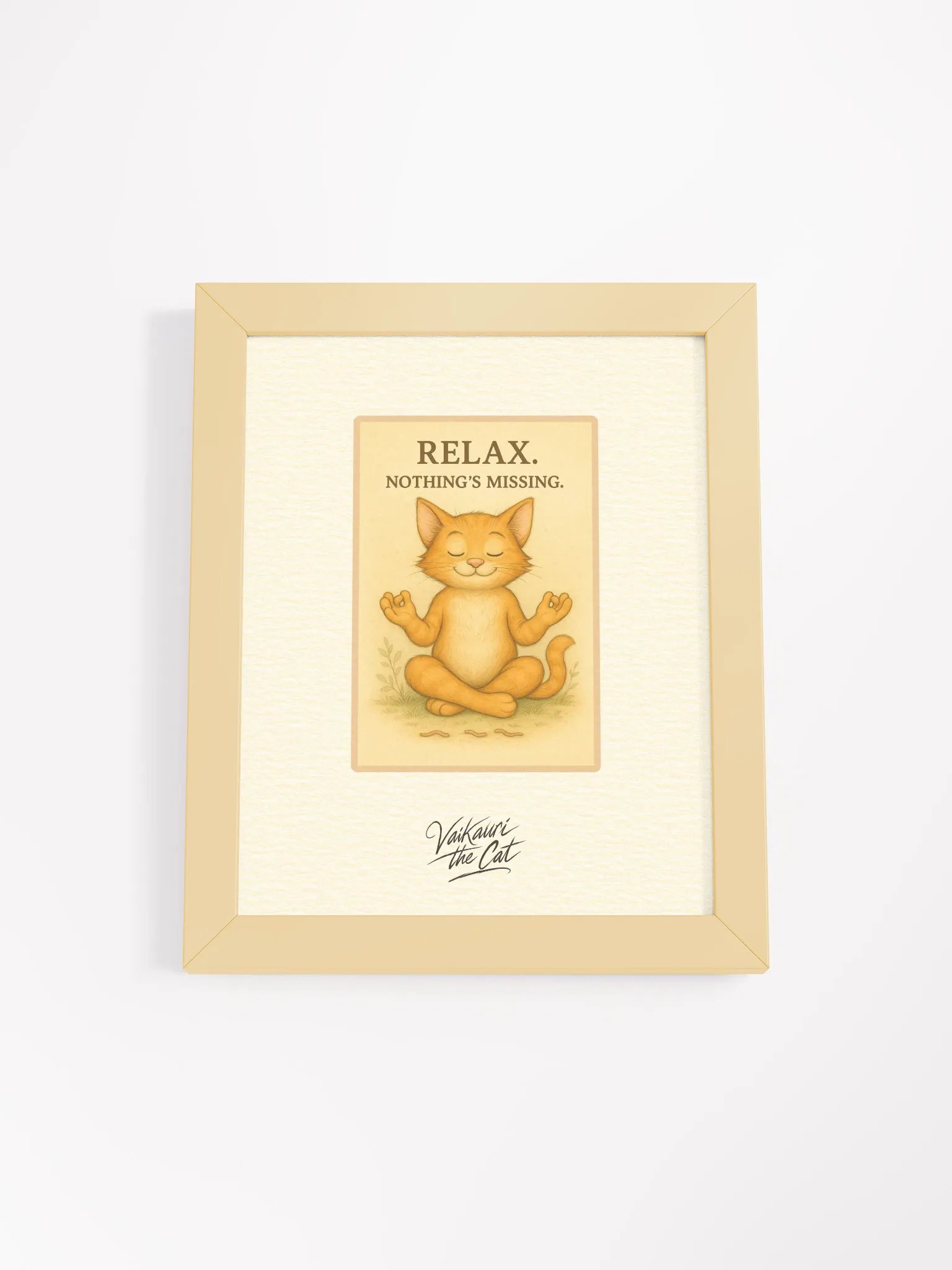 Vaikauri the Cat - Meditative Bliss Framed Artprint product image (1)