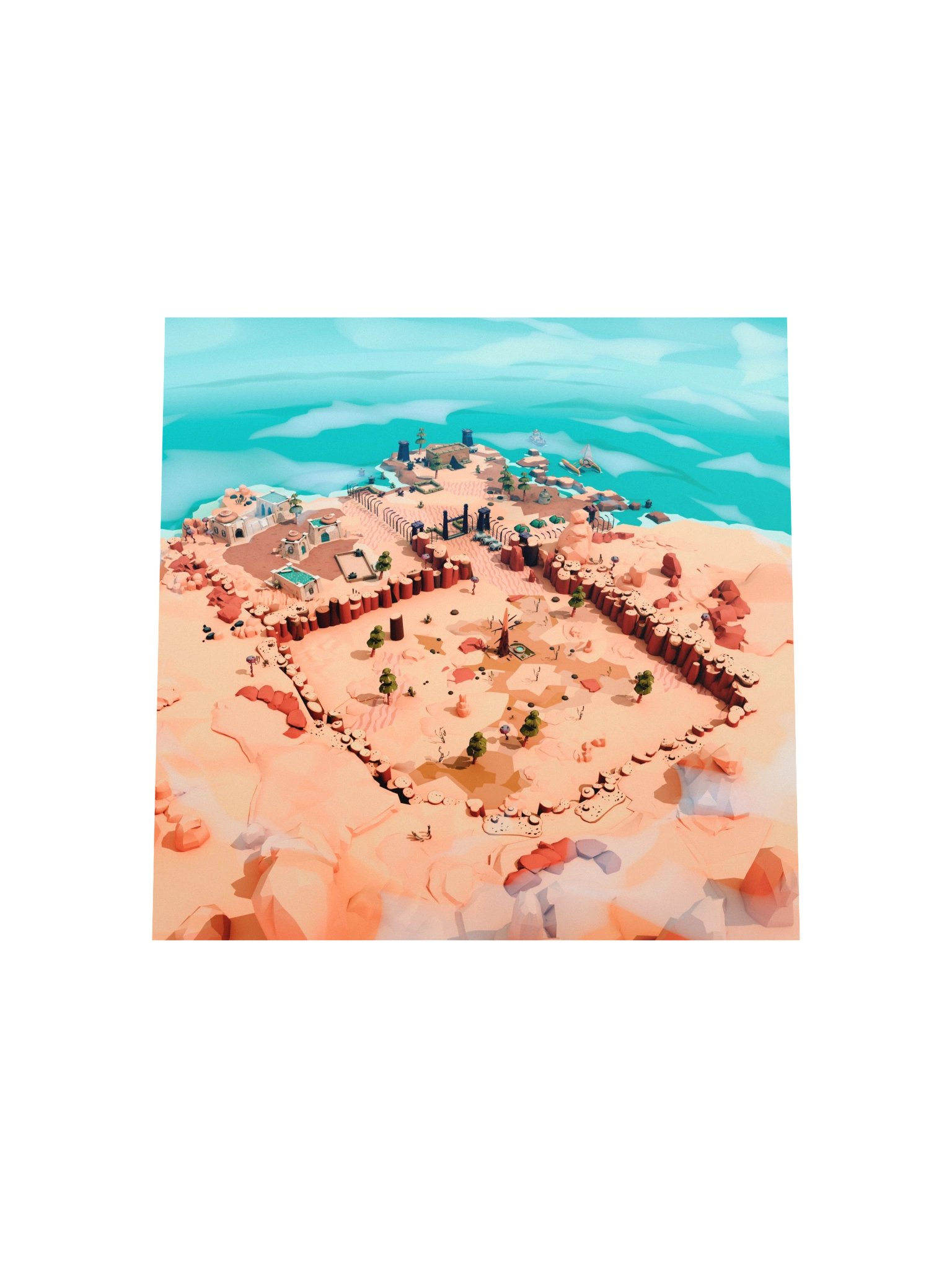 White Leaf Desert — Art Print product image (4)