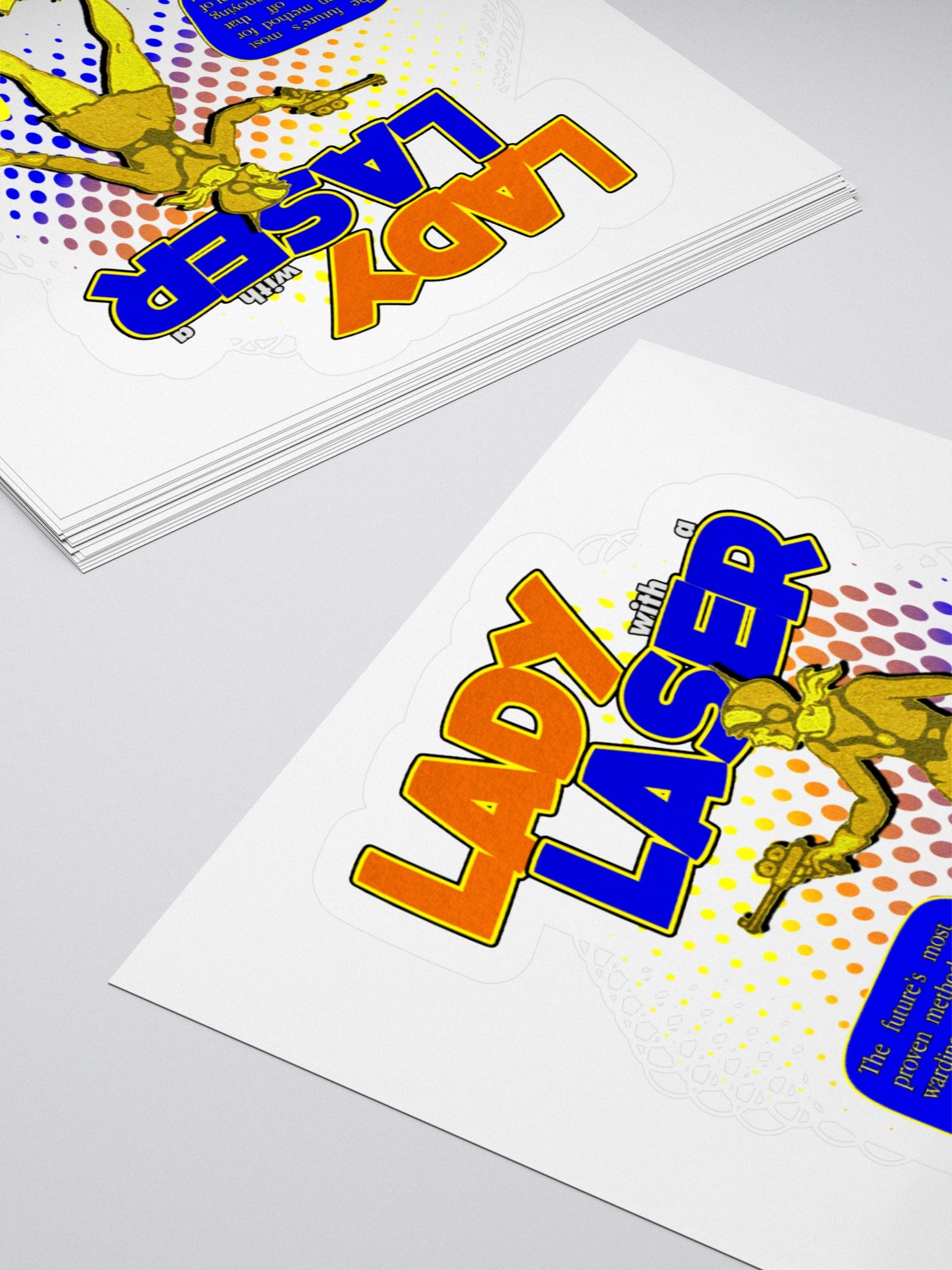"Lady With A Laser" Retro Comic Sticker product image (12)