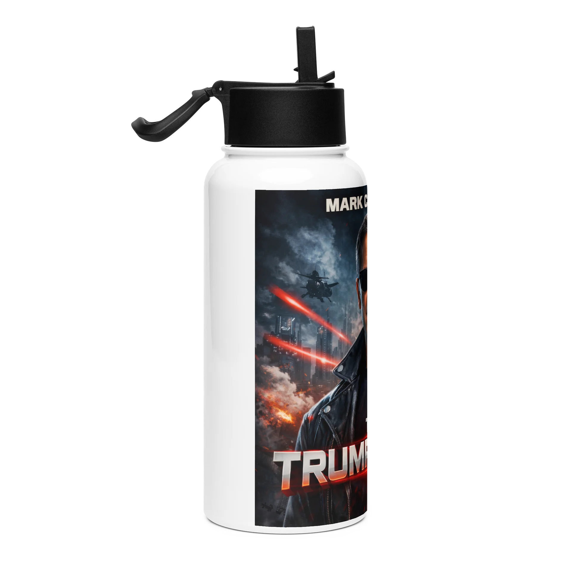 The Trumpinator - Stainless Steel Water Bottle with Foldable Straw product image (4)