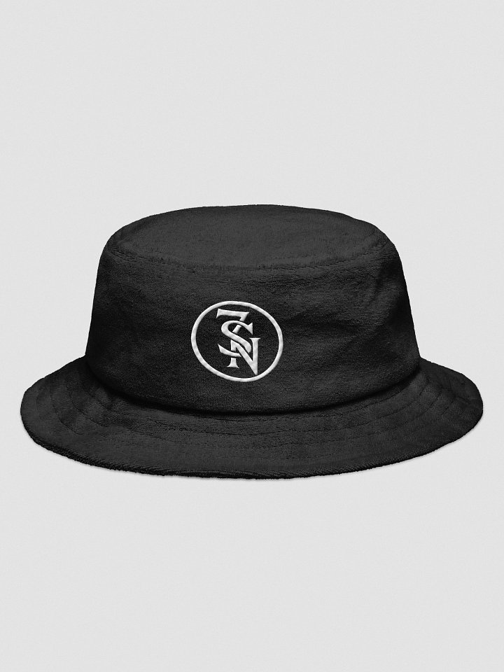 Seven Shades of Nothing White Logo (Embroidered) on Black Terry Cloth Bucket Hat product image (1)