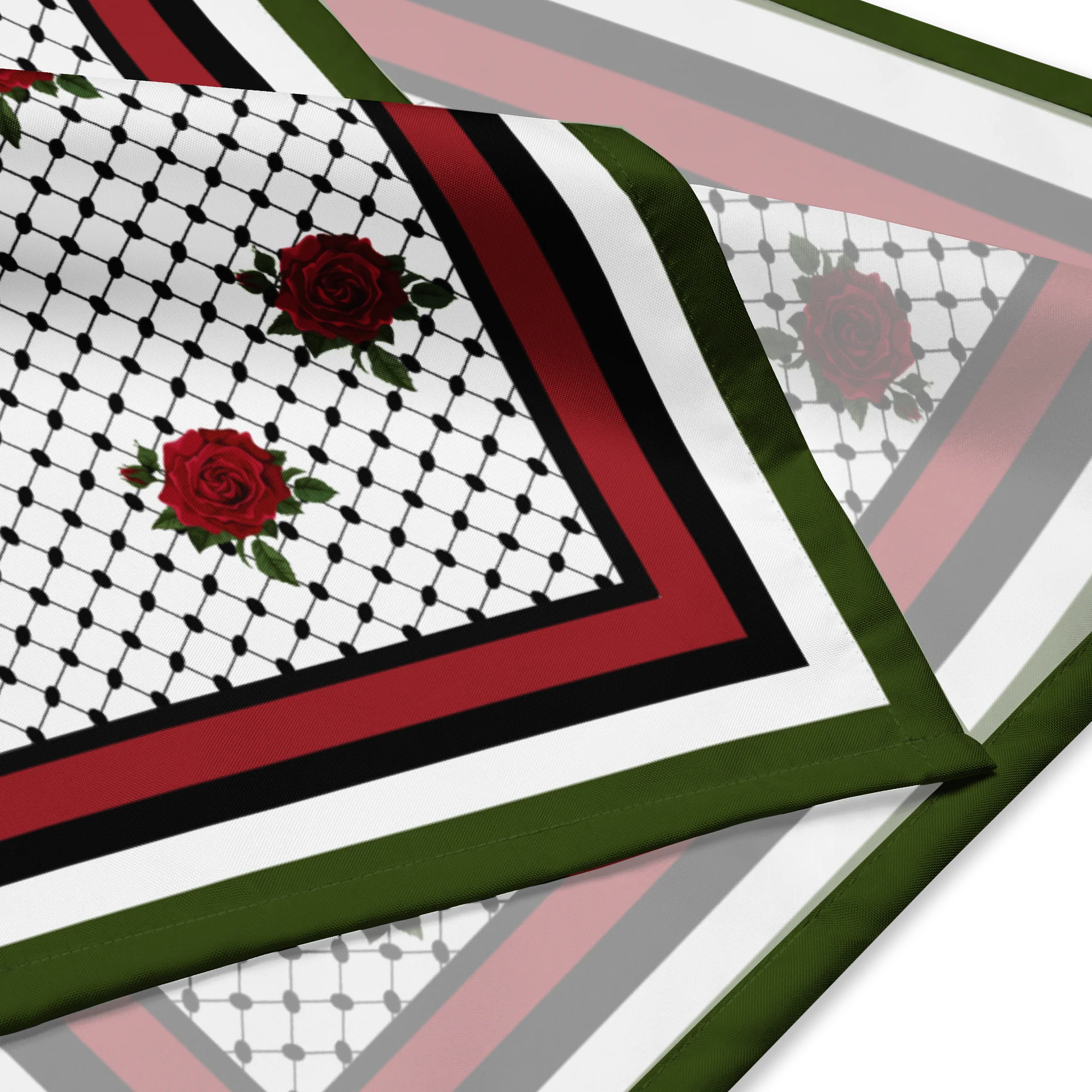 Olive Kufiya Rose Bandana Scarf product image (3)