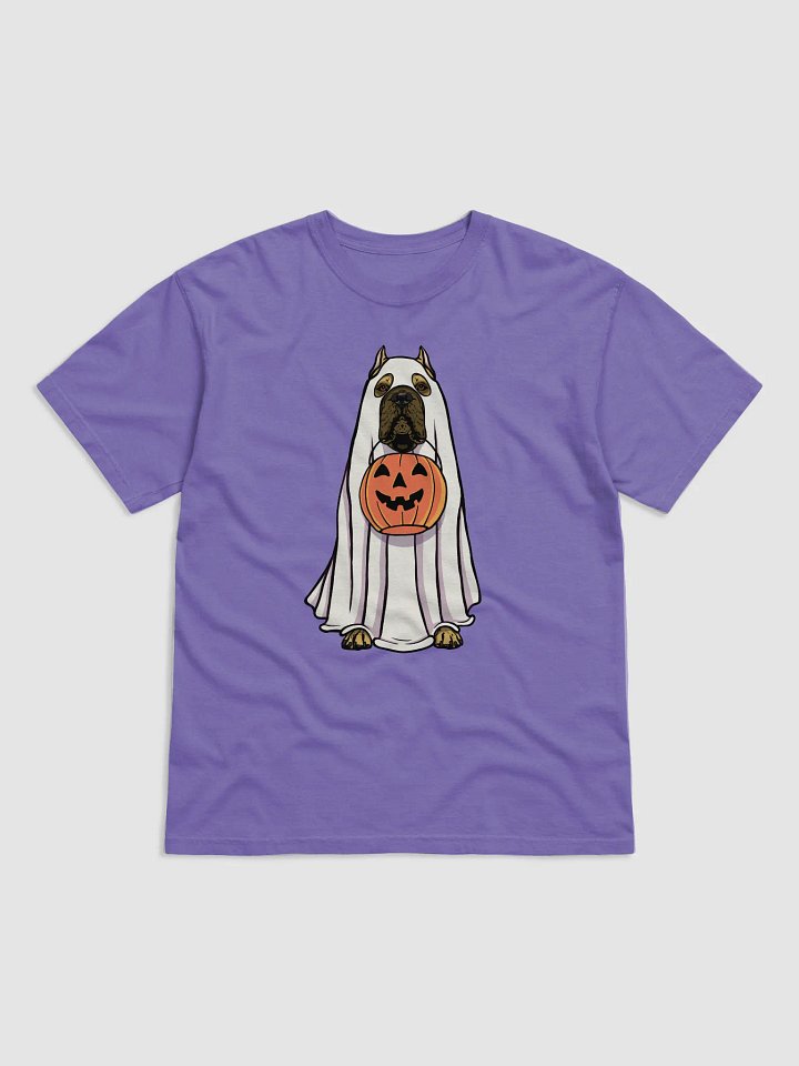 Funny Halloween Cane Corso T-Shirt | Funny Cane Corso Wearing a Ghost Costume and Holding a Pumpkin Basket product image (1)