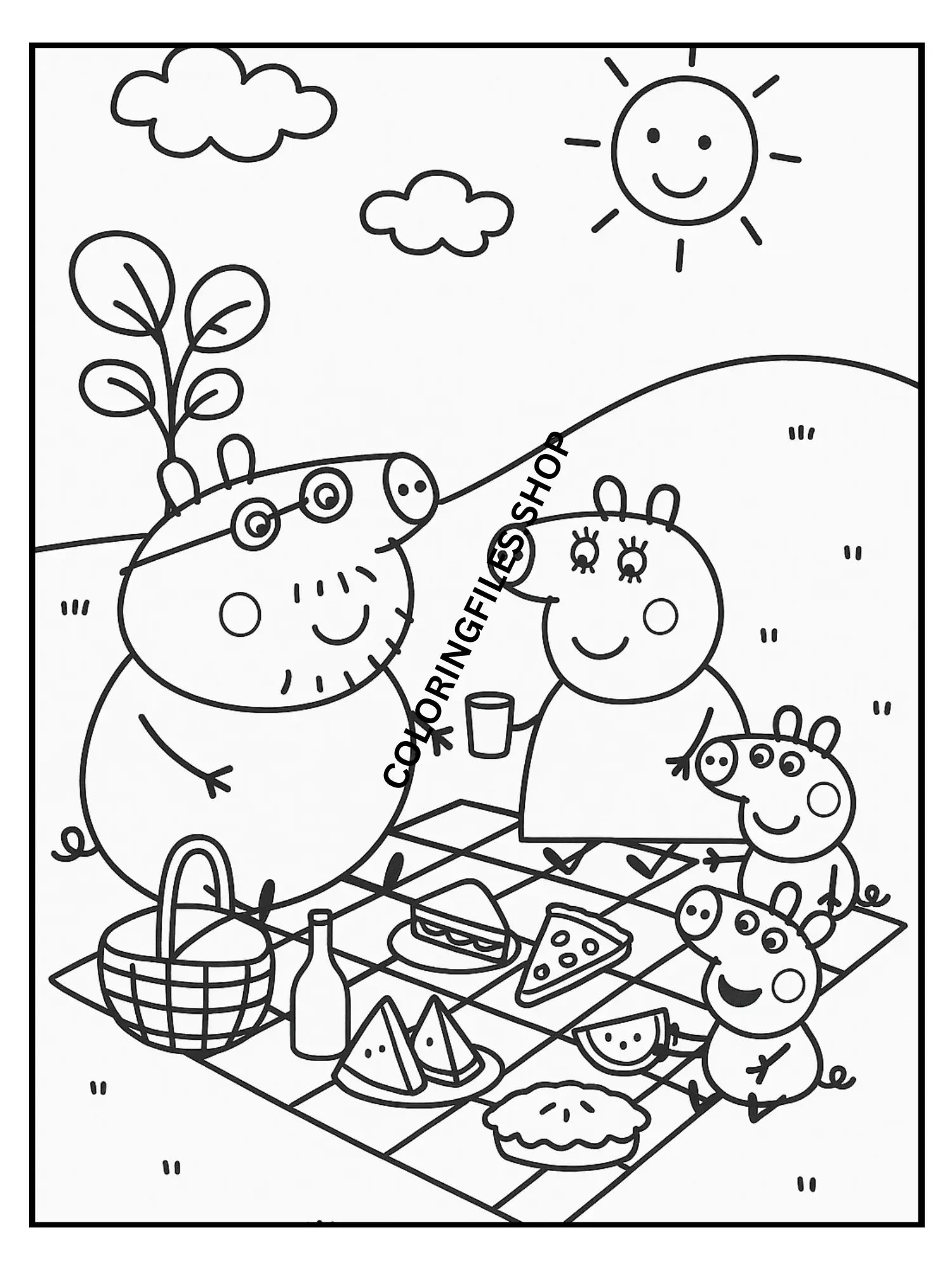 Peppa Pig Coloring Pages – 20 Fun Holiday Scenes for Kids product image (3)