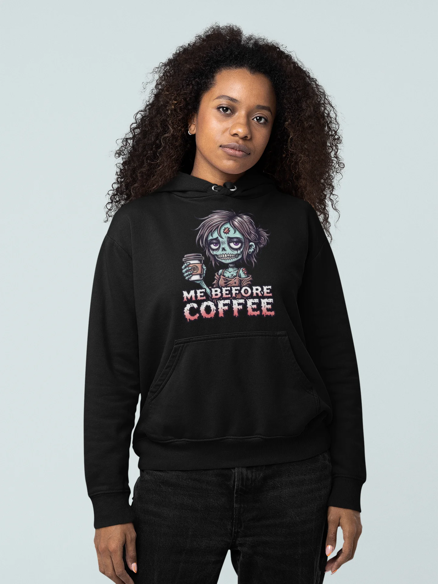 "Me Before Coffee" Zombie Chick Hoodie | Me Before Coffee Collection product image (1)