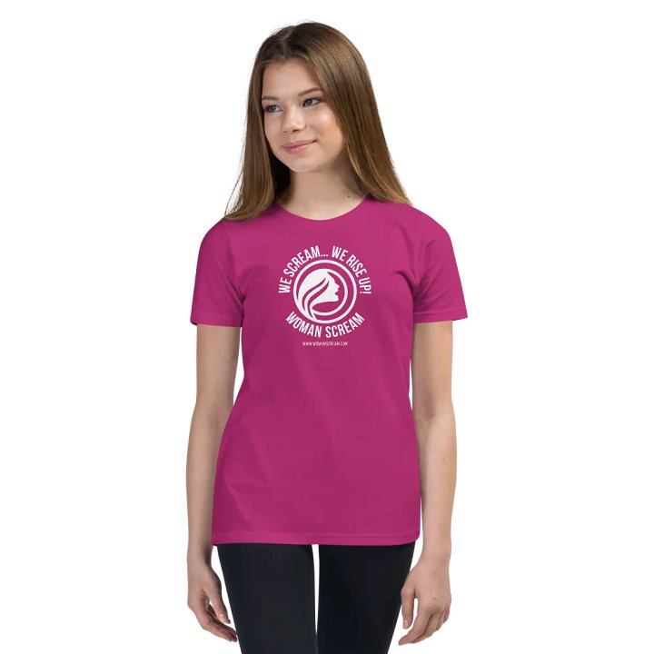 Woman Scream Super Soft Young Girls T-Shirt Pink product image (1)