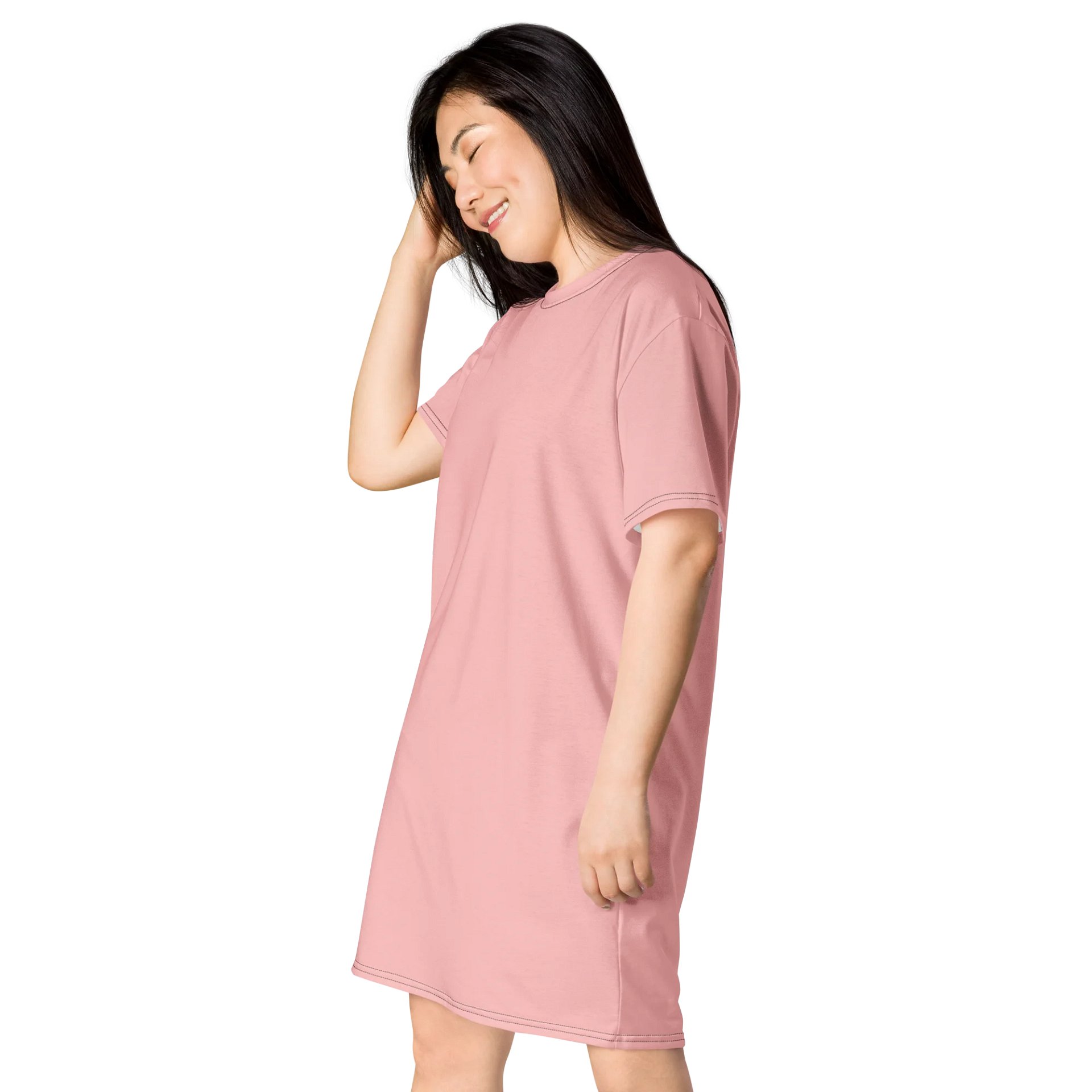 Your Pink Oversized T-Shirt Dress | Stretchy Fabric | Casual or Formal Style | Sizes 2XS-6XL | Exclusive Design product image (3)