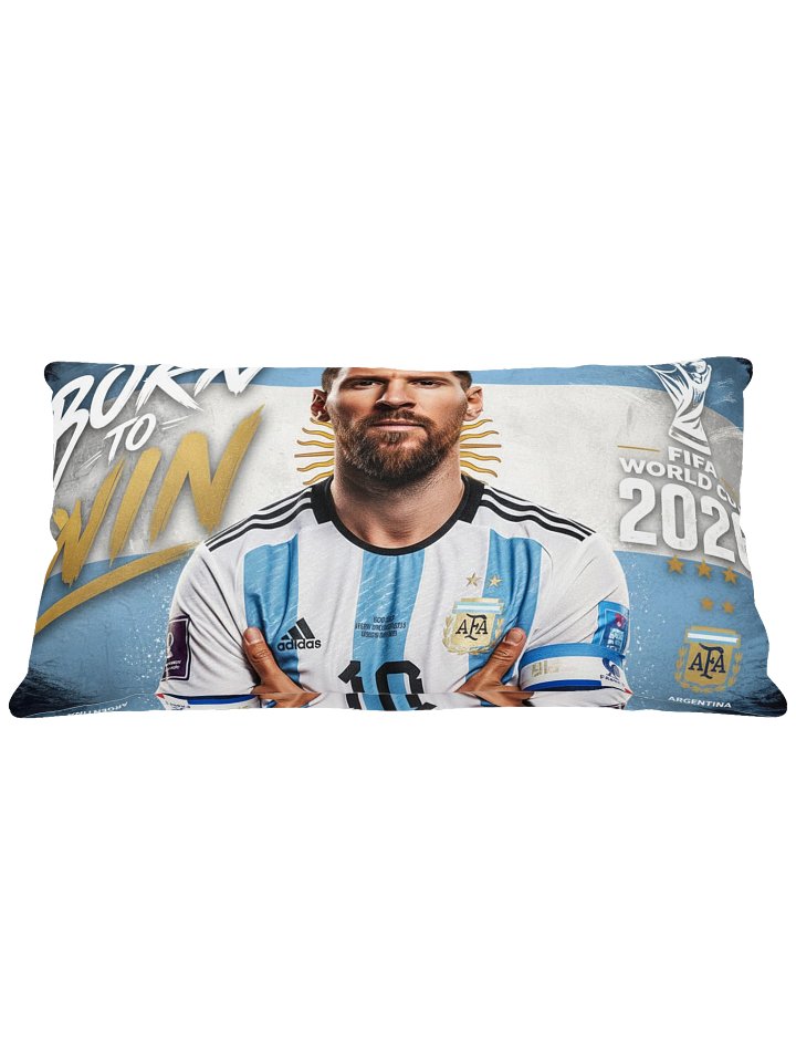 "Born to Win" Argentina - Messi Pillow 20"x12" product image (1)