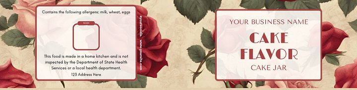 Vintage Rose Garden Cake Jar Label Templates product image (2)