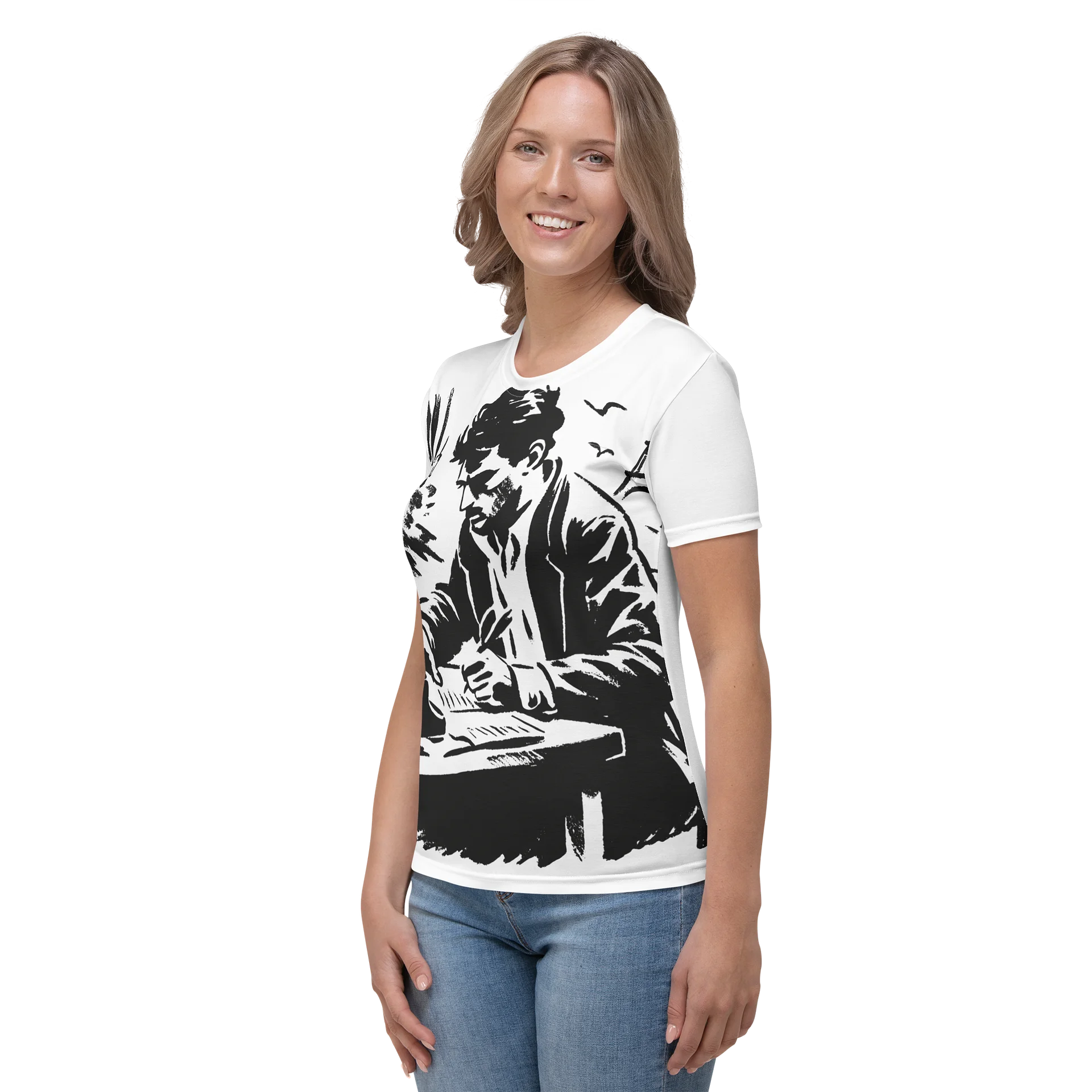 Moody Desk Scene Women's Crew Neck Tee product image (3)