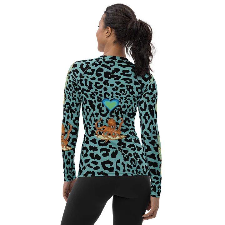Blue Leopard Seahorse Women's Rash Guard product image (2)