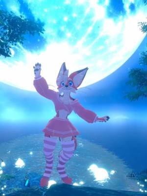 In the moonlight. 🌙 #VRChat #Furry #Femboy #Cute