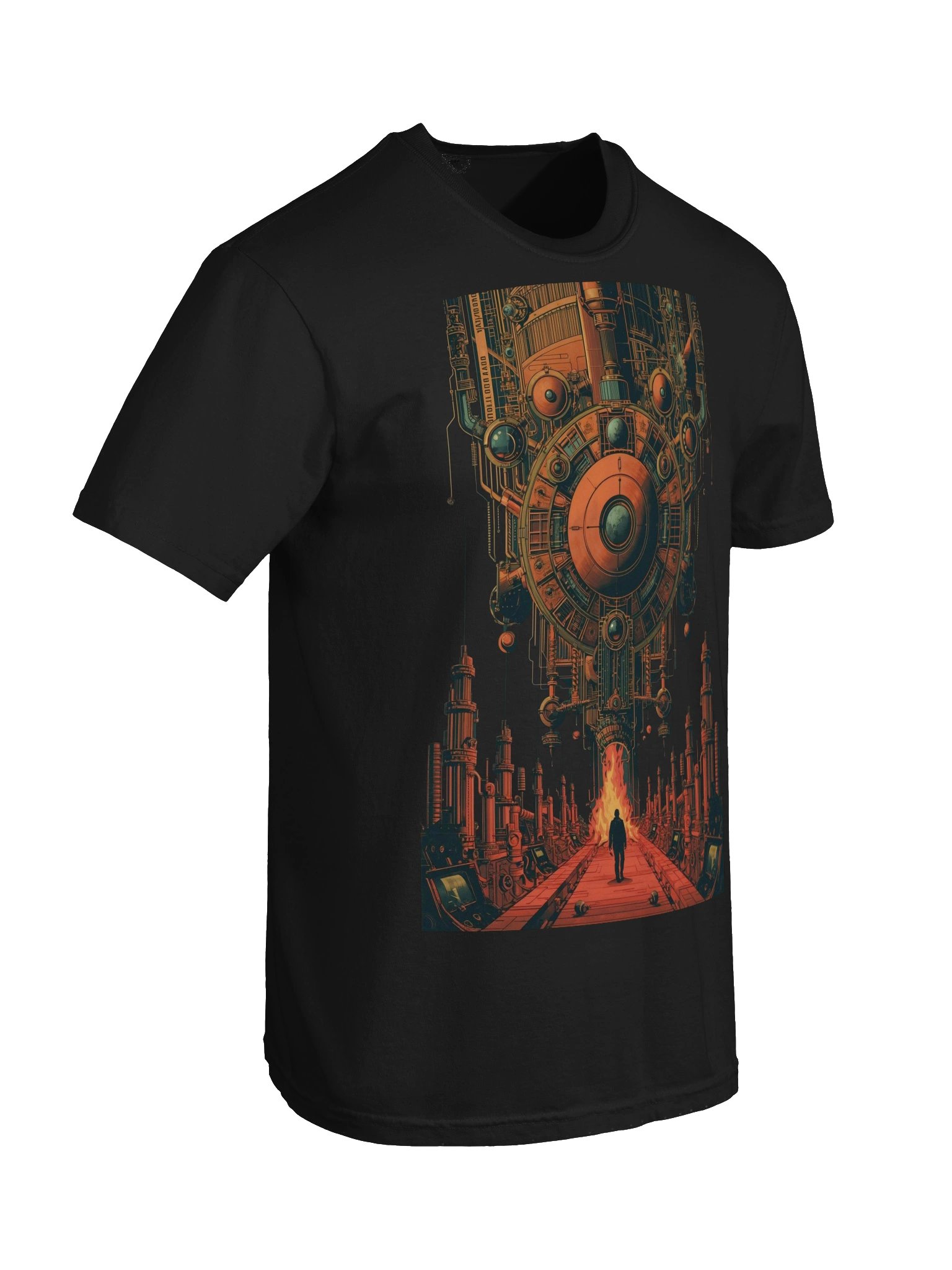 Retro-Futurist Machine Fire Heavyweight T-Shirt product image (4)