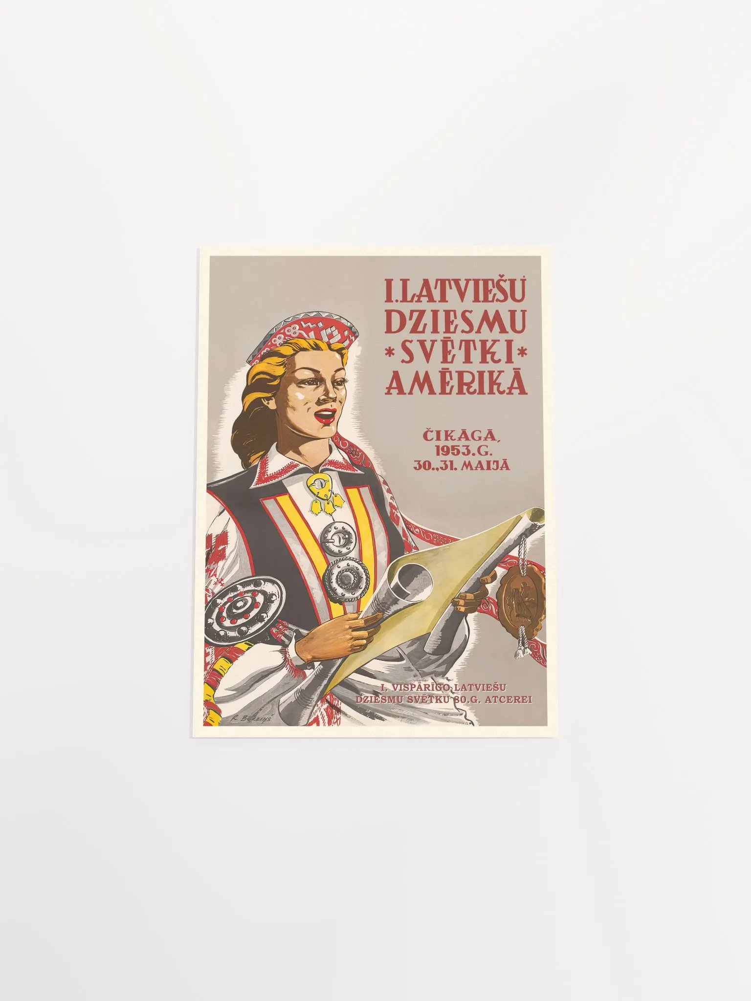 Latvia retro poster, 1953 — retro vintage travel poster, retro travel art, retro travel wall art product image (9)