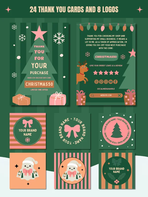Cute Coquette Christmas Etsy Shop Kit product image (7)