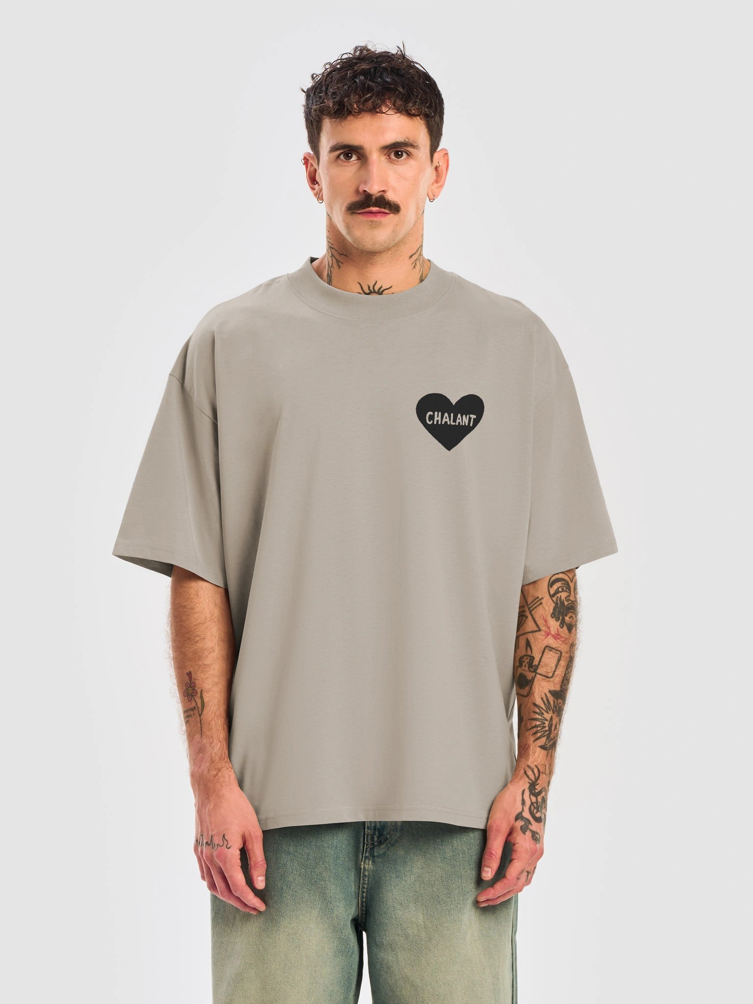 < CHALANT 3 black printed boxy oversized tee product image (15)