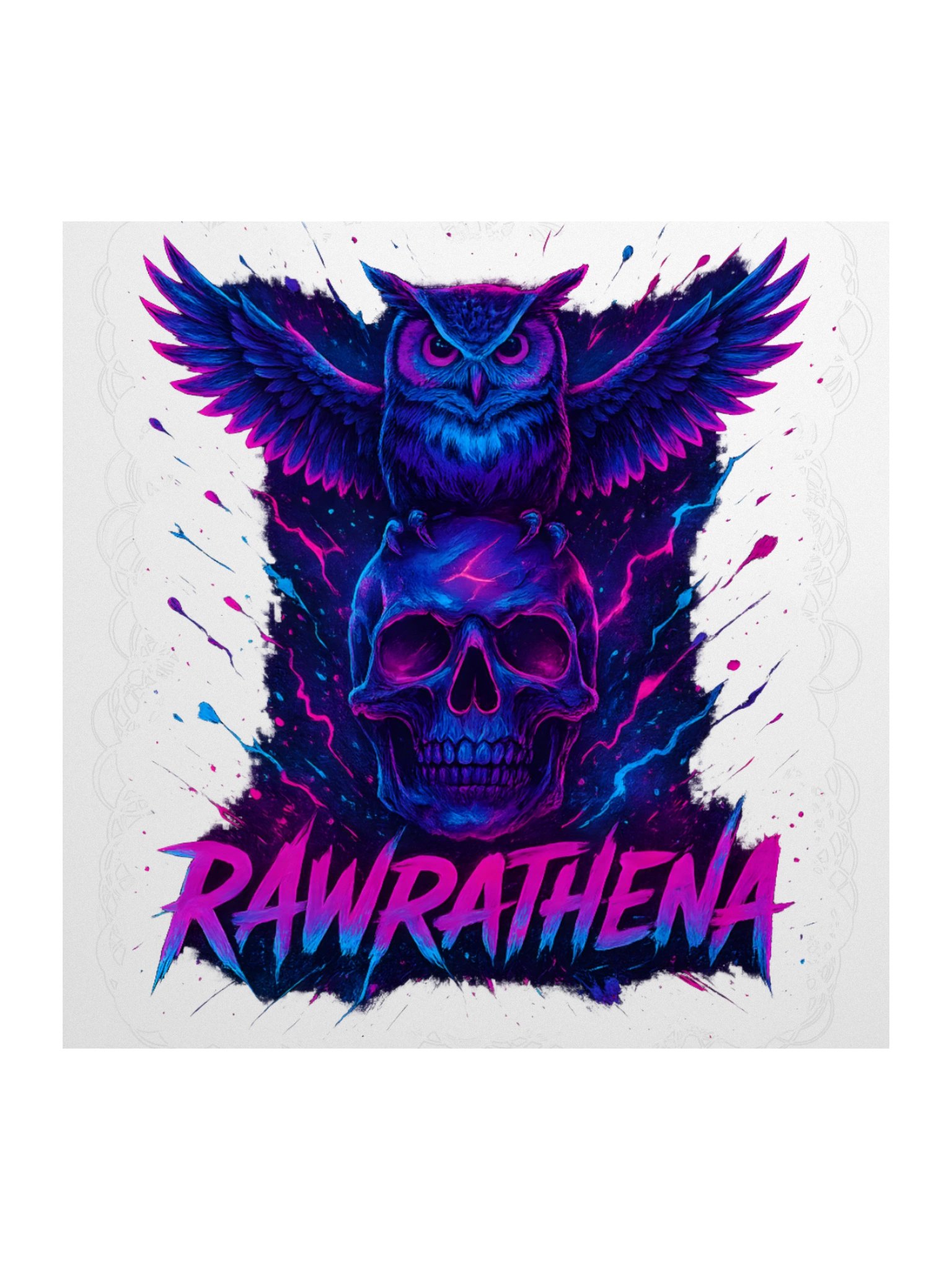 Neon Owl Perched Sticker Set product image (1)