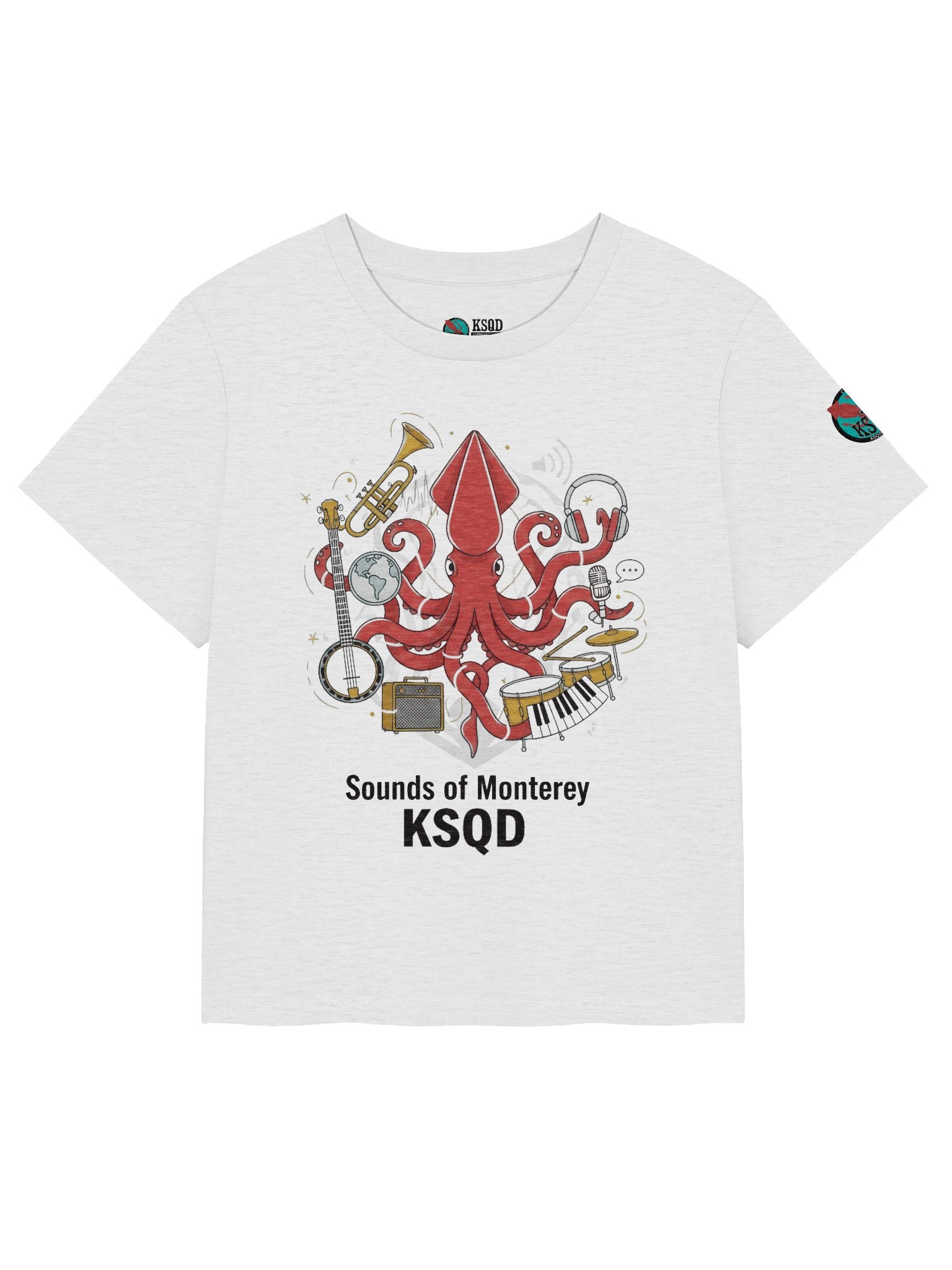 KSQD “Sounds of Monterey” Organic Ribbed Neck T-Shirt product image (5)