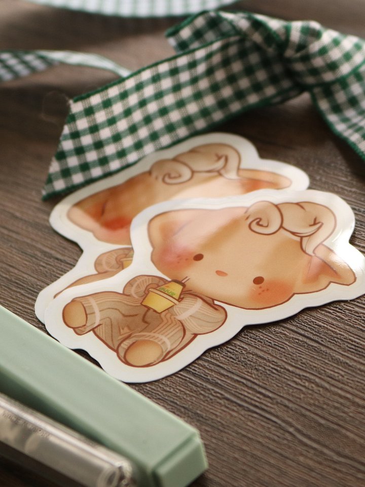 Misto Sips Banana Milk Vinyl Sticker - Kawaii Waterproof Decal product image (2)