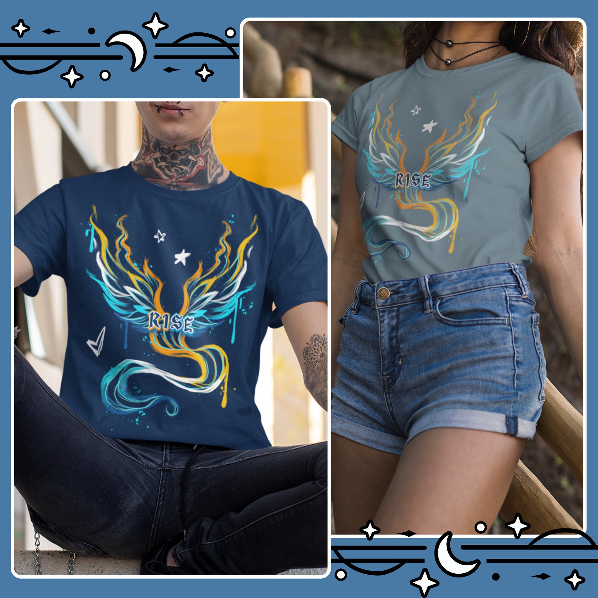 RISE Collection: Subtle Aroace Pride Phoenix Tee product image (2)