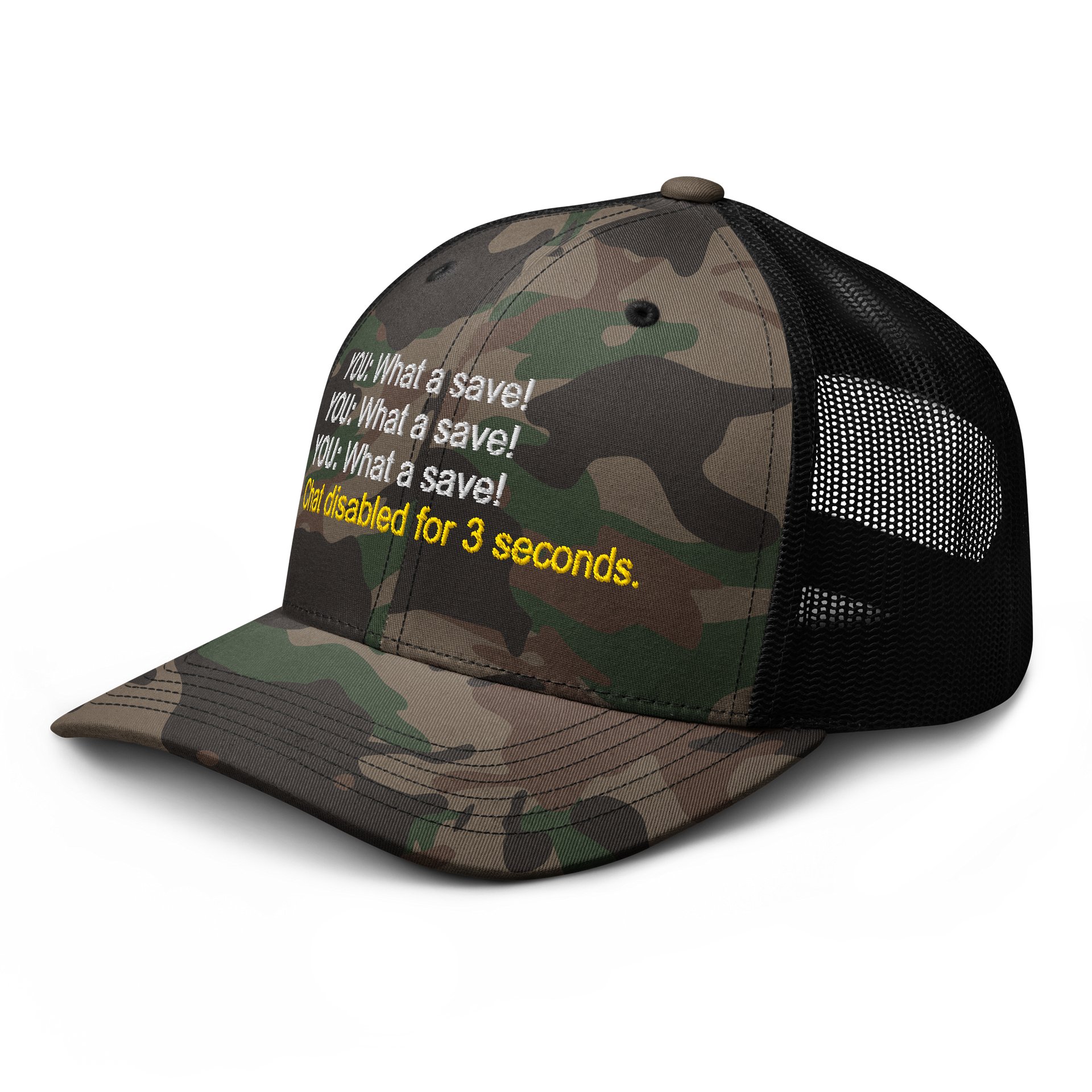 What A Save Camo Trucker Hat product image (6)