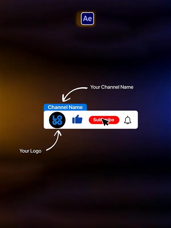 Fully Customizable YouTube Subscribe Button After Effects Template product image (1)