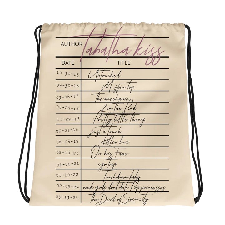 Tabatha Kiss Library Card Drawstring Bag product image (1)