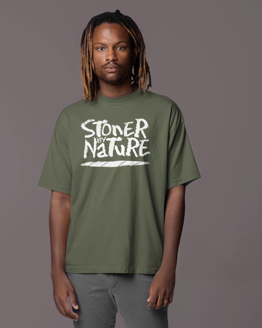 STONER BY NATURE WHITE JOINT TEE HEMP product image (3)