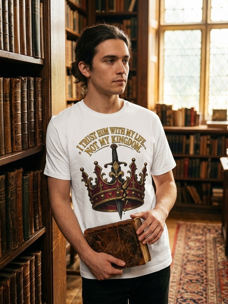 I Trust Him With My Life Not My Kingdom Romantasy Crown Shirt product image (3)