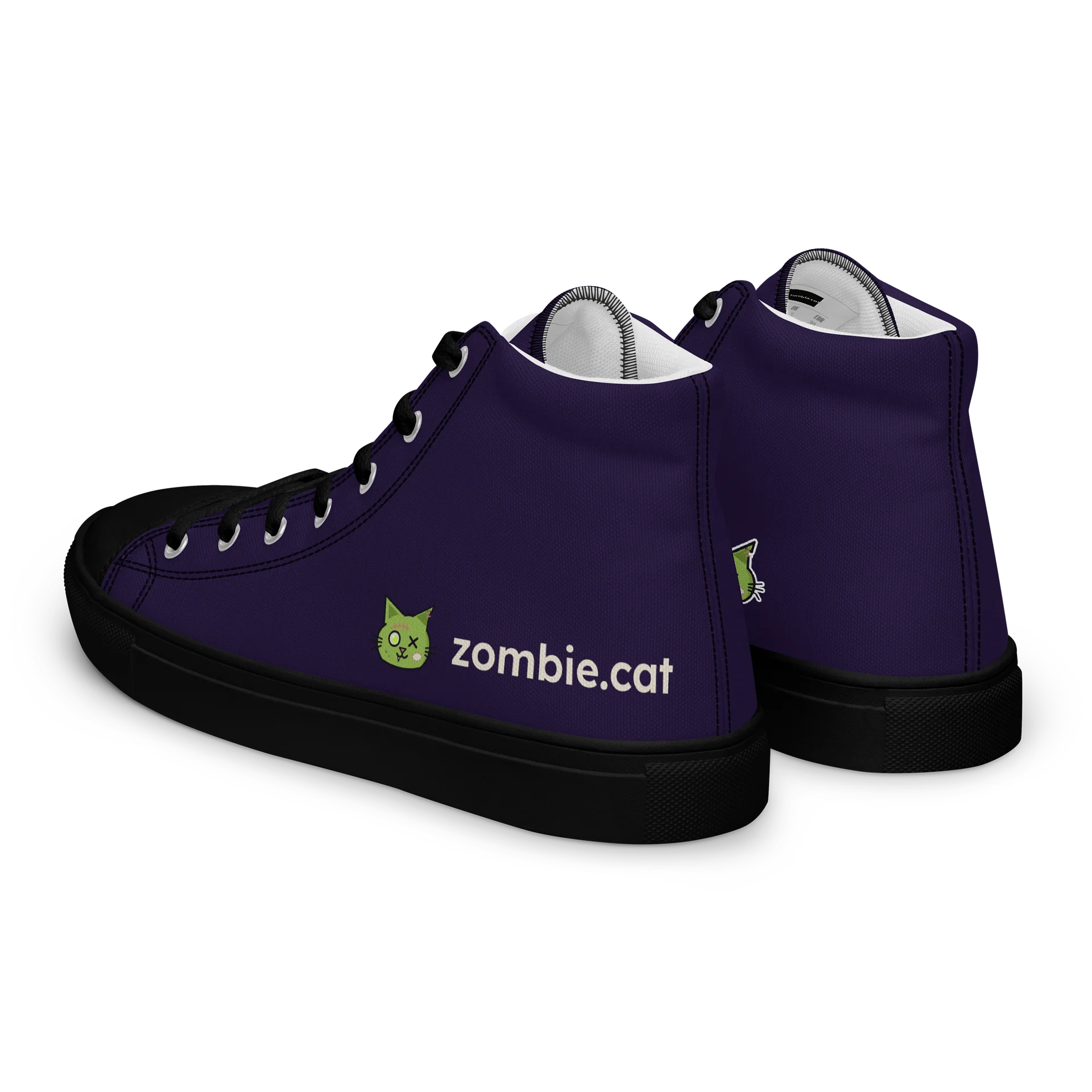Zombie Cat Kana Men's High Top Canvas Shoes product image (8)