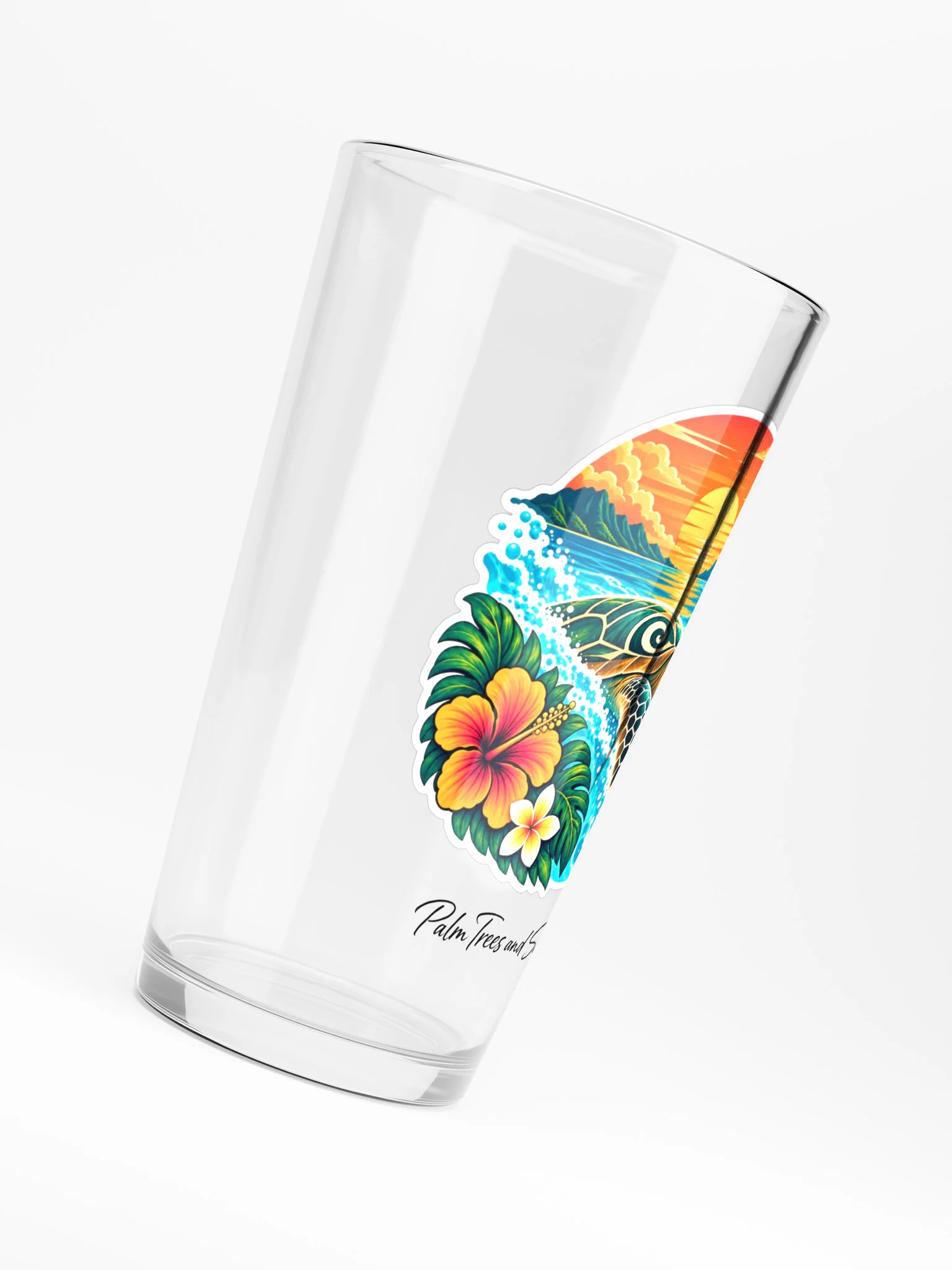 Sea Turtle Sunset | Tropical Pint Glass product image (6)