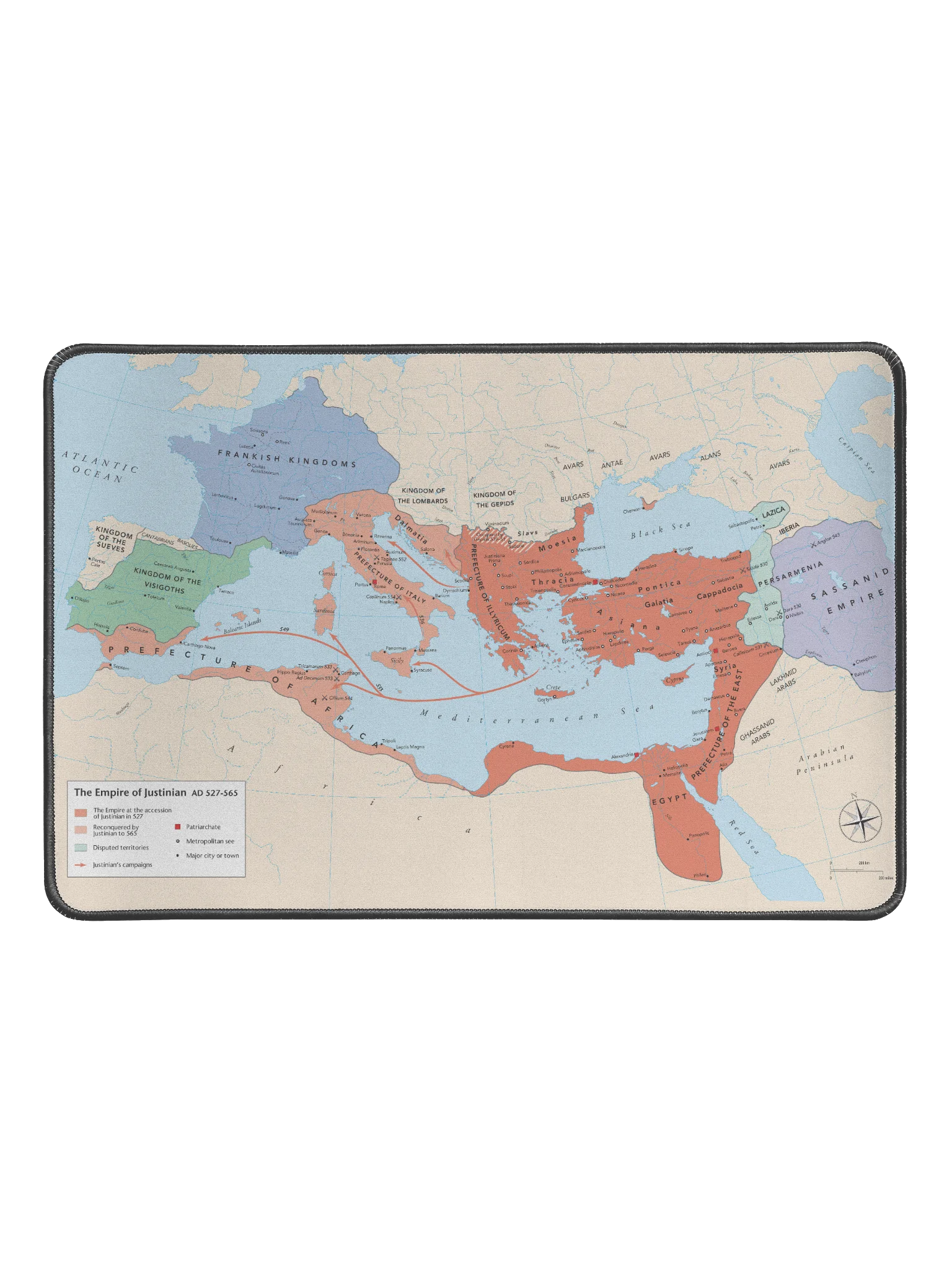 Empire of Justinian Map - Desk Mat product image (1)