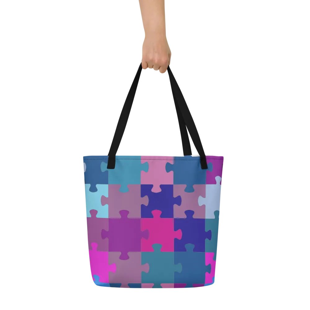 Vibrant Puzzle Pieces All-Over Tote Bag product image (6)