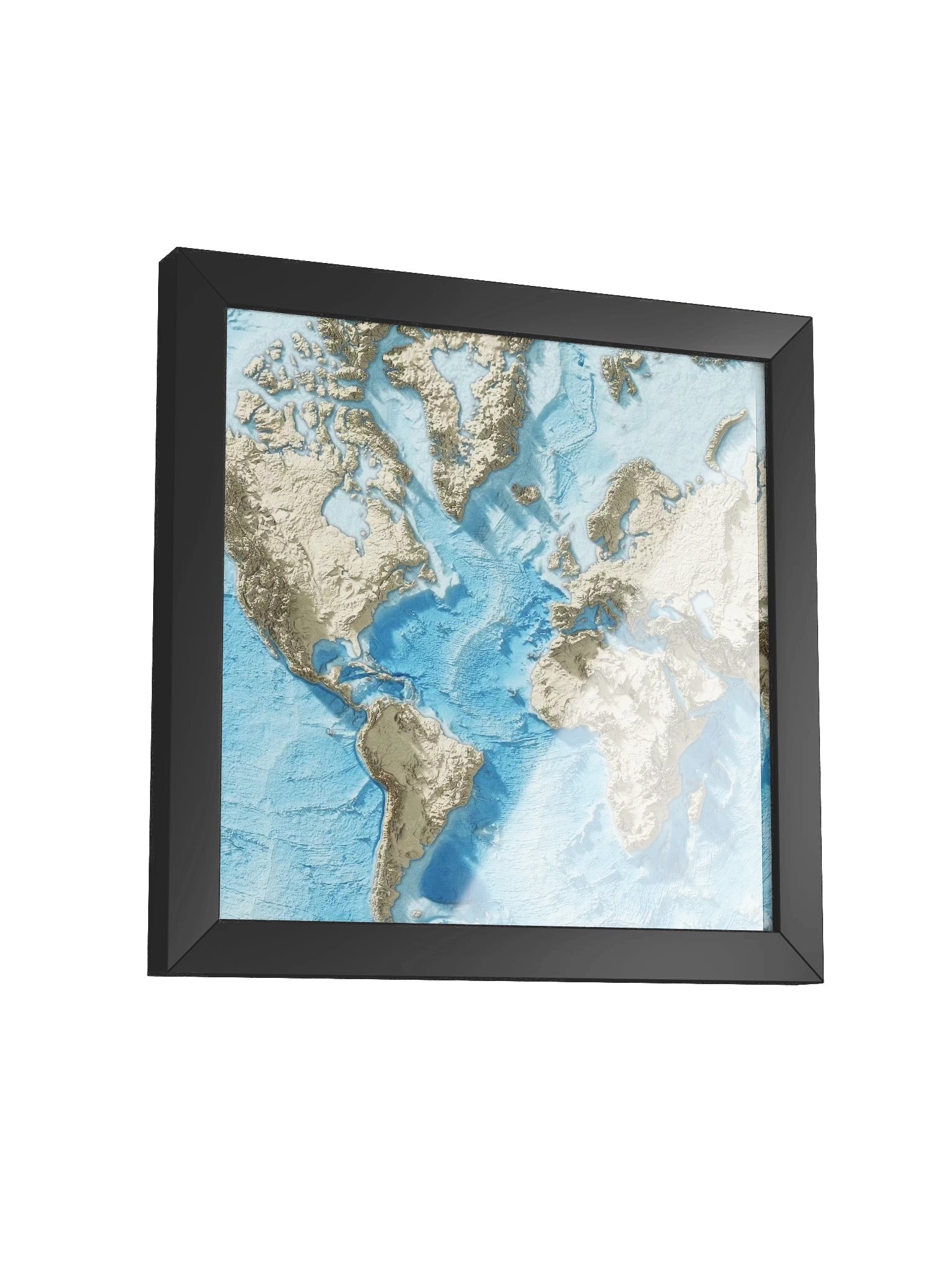 Cinematic Atlantic World Relief Map 8K - Minimalistic Version - Framed product image (37)