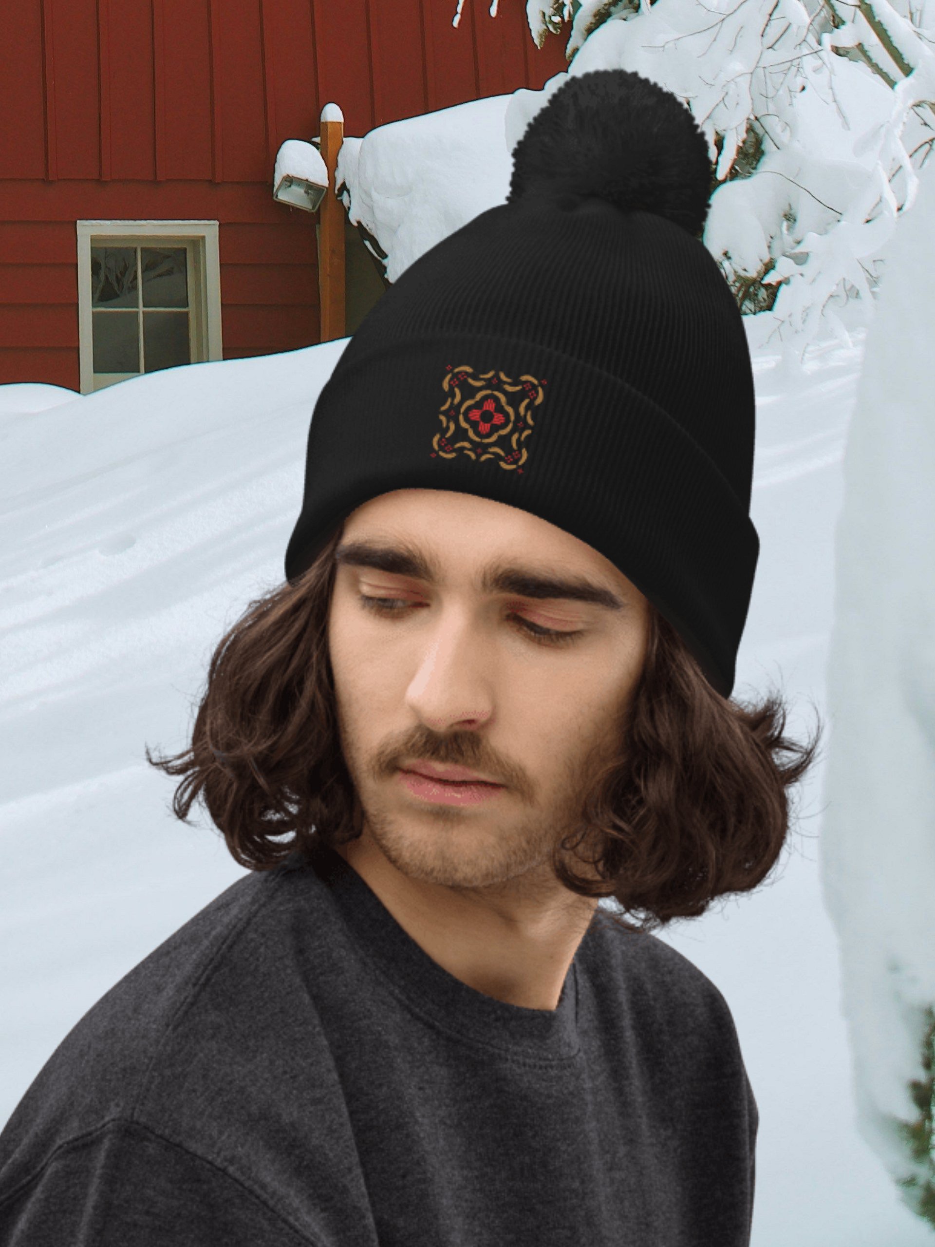 Zia sun Feather in Red and Gold Beanie product image (3)