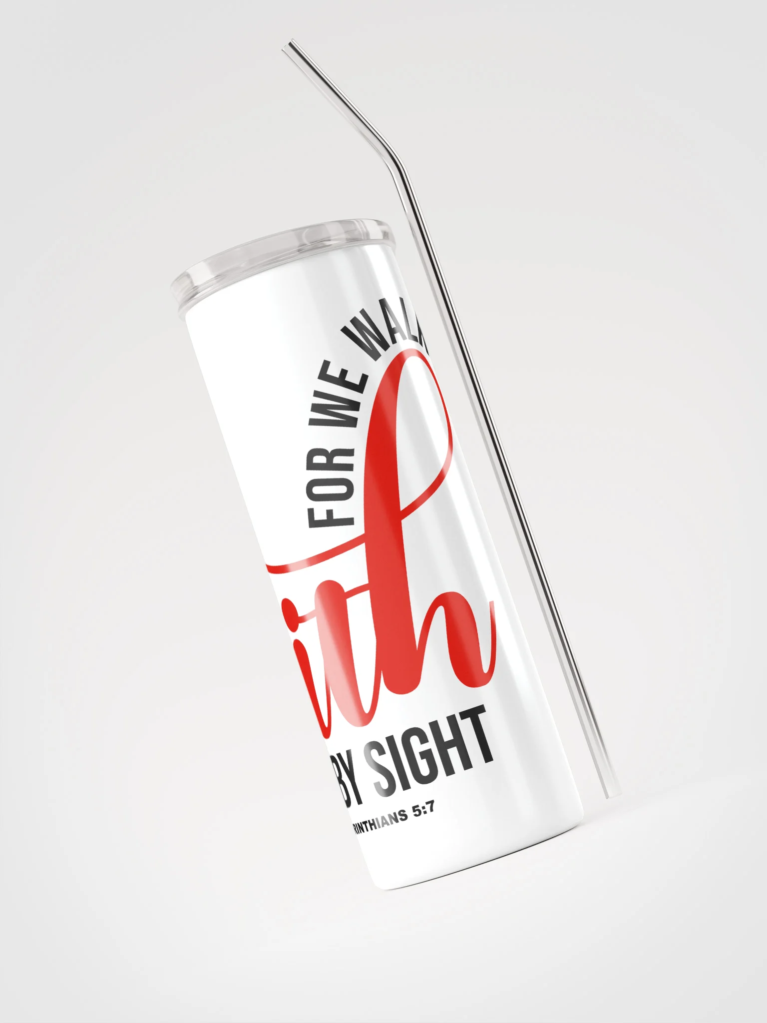 Walk by Faith 20 oz Stainless Steel Tumbler – Scripture-Inscribed, Sleek & Spill-Resistant product image (4)
