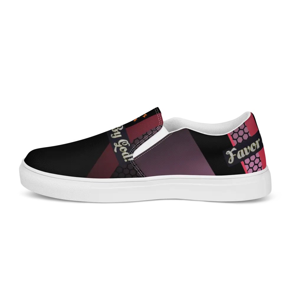 BBG Diamond Cross Black and Purple Men's Slip Ons product image (10)