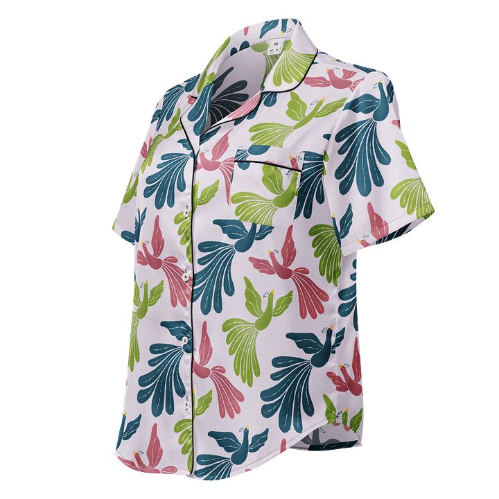 Mid-Century Modern Firebirds Ladies Short Sleeve Pajama Top product image (1)