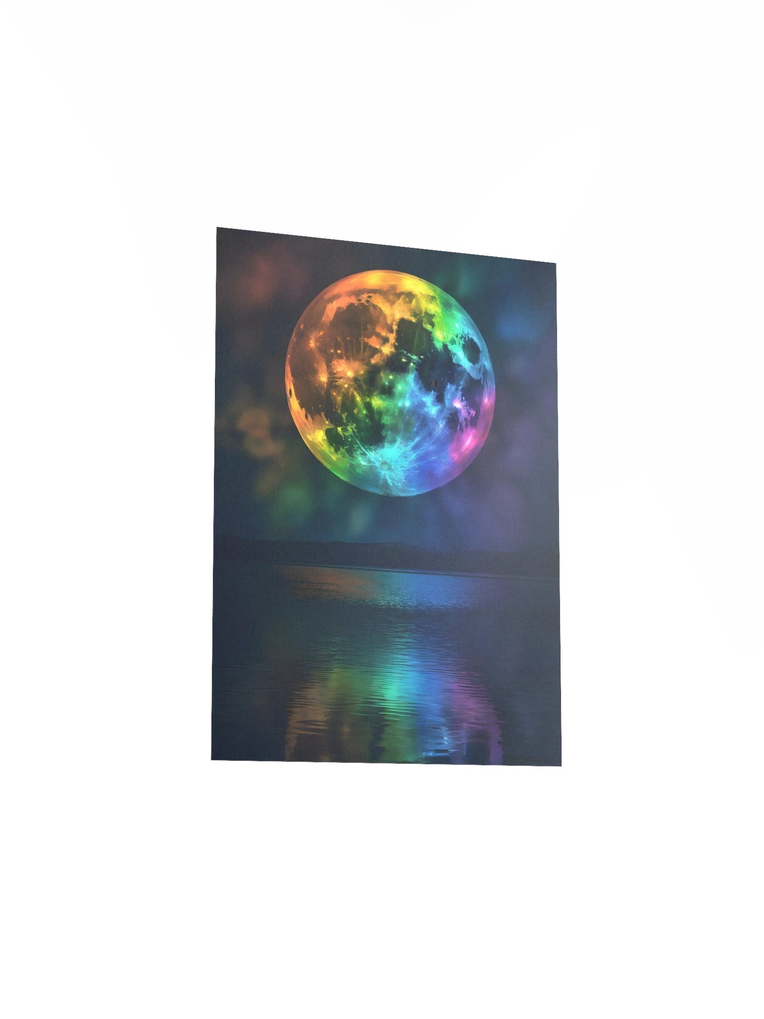 Rainbow Moon Poster – Cosmic Spiritual Celestial Wall Art product image (4)