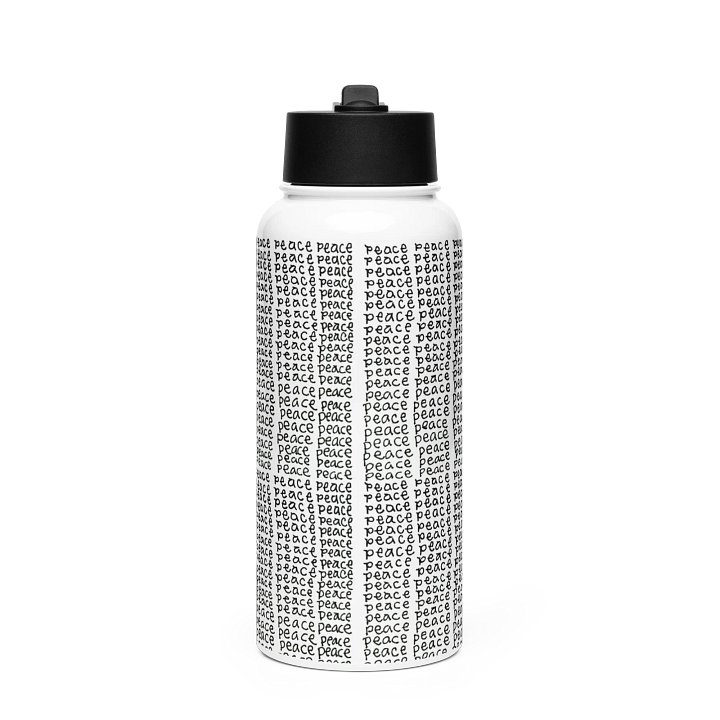 Peace 2 Stainless Steel Water Bottle with a Straw Lid in White product image (1)