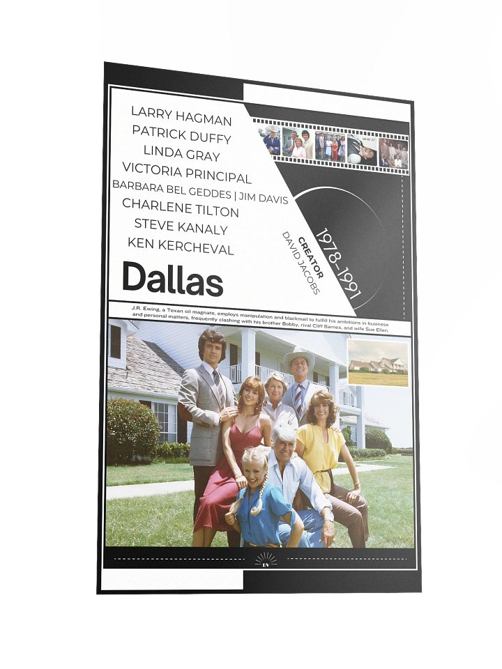 Dallas with Larry Hagman and Patrick Duffy 1978–1991 | Poster | 12x18 Wall Art product image (2)